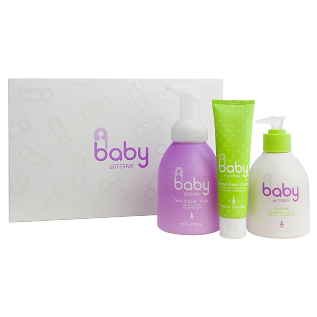 Loción, Crema y Jabón Colección de Bebé doTERRA para cuidar y proteger la piel delicada