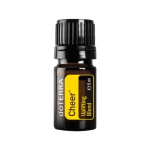 Frasco de Aceite Cheer doTERRA sobre fondo alegre y luminoso