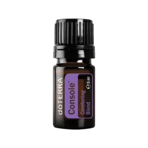 Frasco de Aceite Console doTERRA sobre fondo sereno y relajante